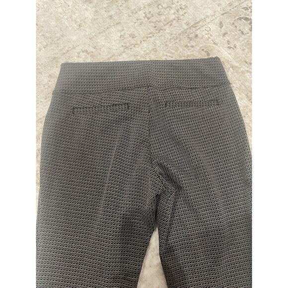 Ecru Black Pattern Elastic‎ Waist Flared Work Pants Small - Picture 6 of 8